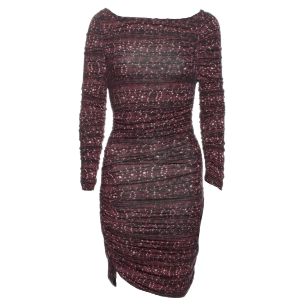 Catherine Malandrino NWT $325 Mauve Print Bateau Soft Jersey Dress, Size S (4-6)